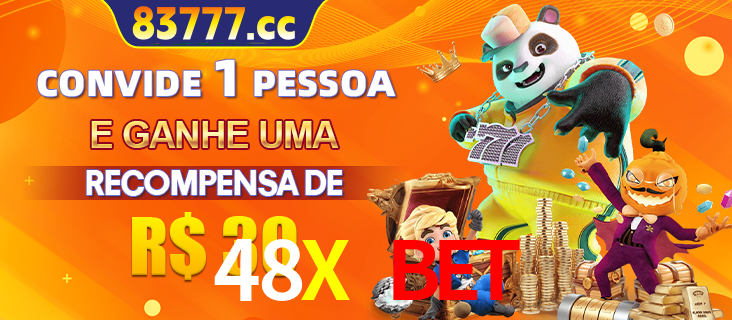 Banner institucional da 48X BET sobre parceria de marcas e criação de uma marca de excelência, apresentando os mascotes de jogos populares como o Fortune Tiger.