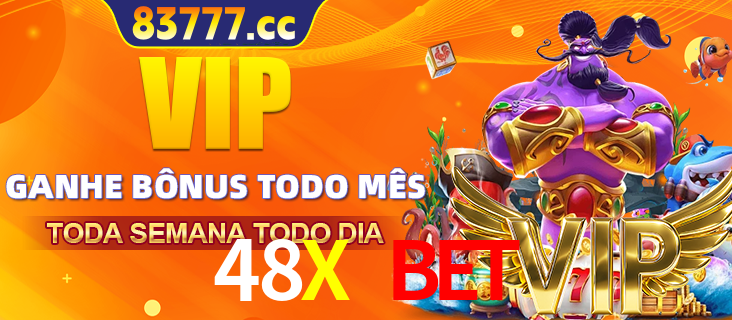 Banner promocional do 48X BET oferecendo 100% de recompensas adicionais contínuas para quem fizer o login diário (Daily sign-in), com um mascote de coelho.