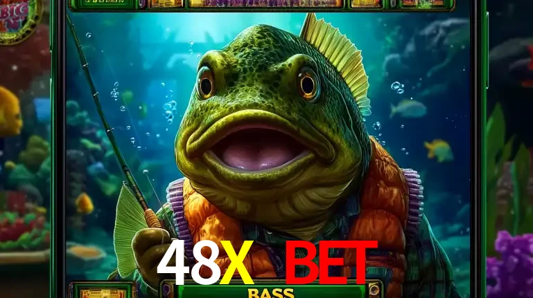 Personagem de peixe pescador do popular jogo de slot com tema de pescaria, uma das emocionantes opções de caça-níqueis para jogar e ganhar no cassino 48X BET.